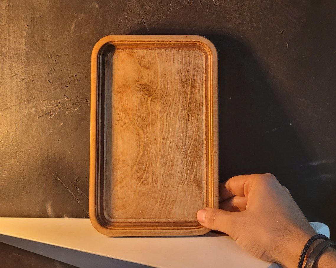 سینی سرو چوبی مستطیلی کوچک کد 027