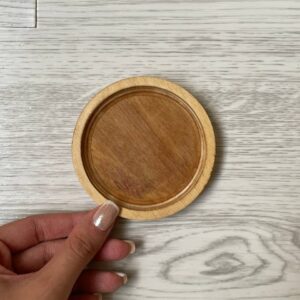 زیرلیوانی چوبی طرح ساده دایره ای 025