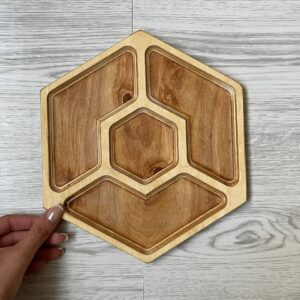 اردوخوری چوبی طرح 6 ضلعی 4 خانه 010