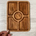 خرید اردوخوری چوبی 5 خانه مستطیلی 072