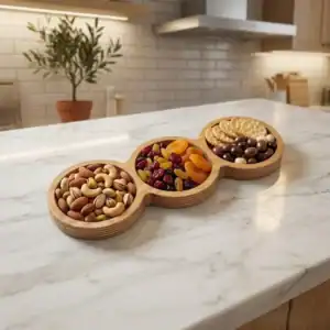 اردوخوری چوبی دایره 3 خانه