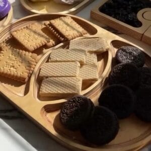 خرید اردوخوری چوبی طرح بیضی 043