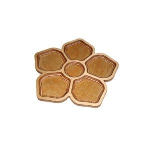 اردوخوری چوبی طرح گل 6 خانه 039 10