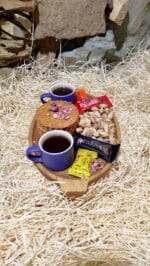 خرید سینی سرو چوبی بیضی دسته دار 052