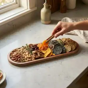 سینی چوبی پذیرایی بیضی رزیک وود