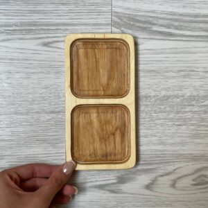 اردوخوری چوبی طرح مستطیل 2 خانه  042