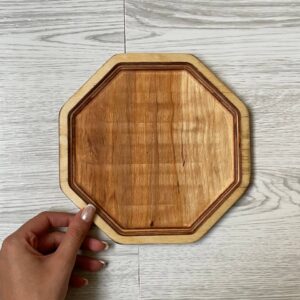 سینی سرو چوبی 8 ضلعی کوچک کد 079