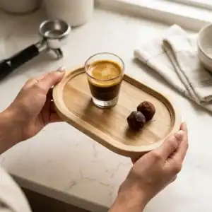 سینی چوبی سرو کافی شاپ و قهوه و اسپرسو و موکا
