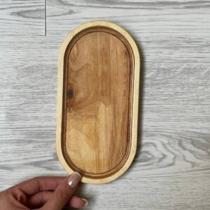 سینی سرو چوبی بیضی کوچک کد 071