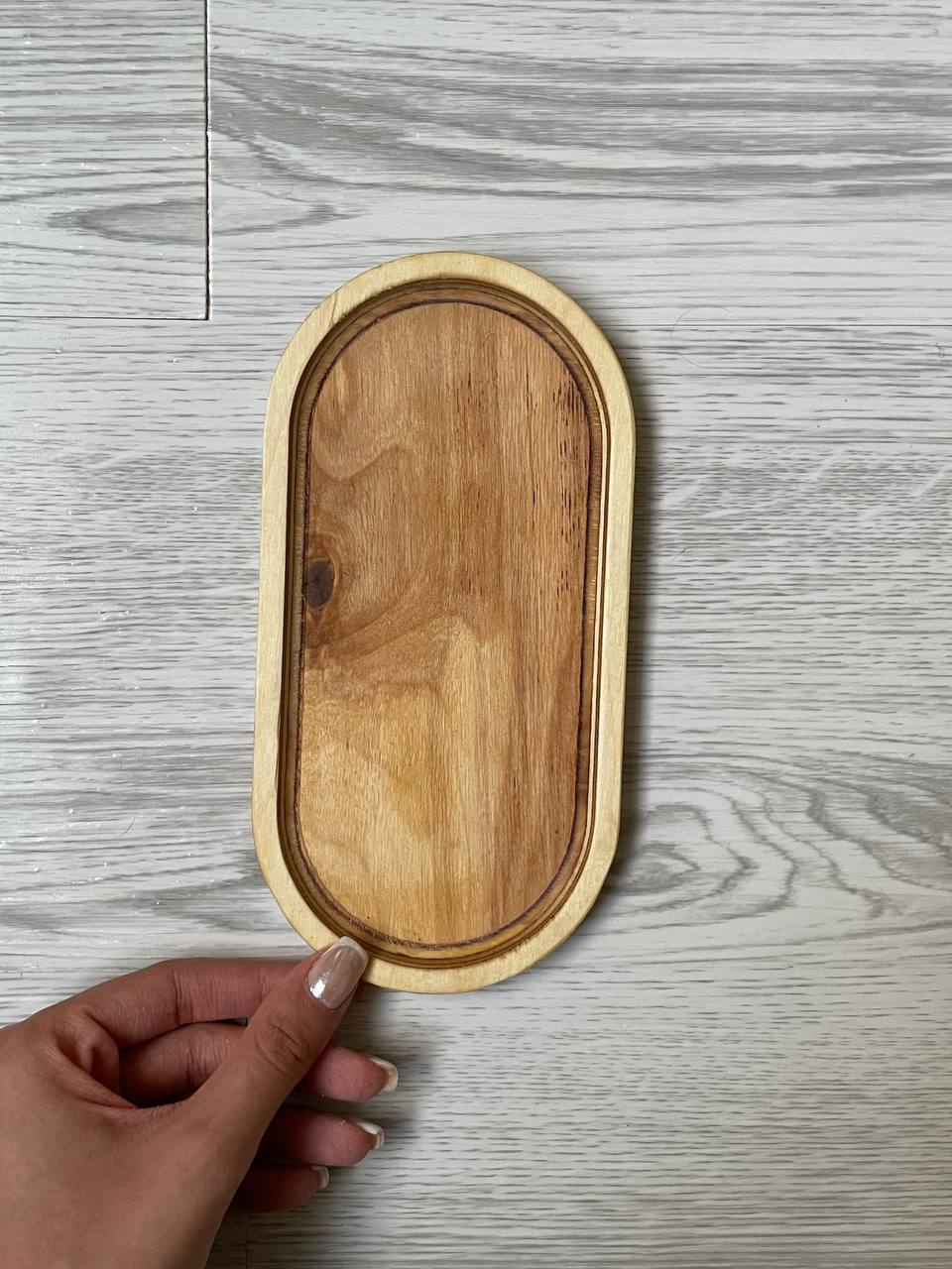 سینی سرو چوبی بیضی کوچک کد 071