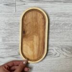 خرید سینی سرو چوبی بیضی کافی شاپی 071