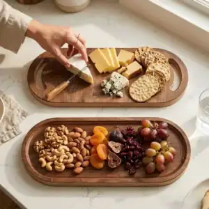 پک سینی و تخته سرو چوبی پذیرایی رزیک وود