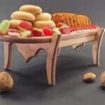 خرید سرو رولت خوری چوبی پایه دار 503