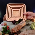 خرید سینی چوبی 5 عددی مربع 0105
