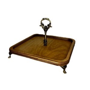 سرو پذیرایی چوبی دسته و پایه فلزی طرح مربع کد514