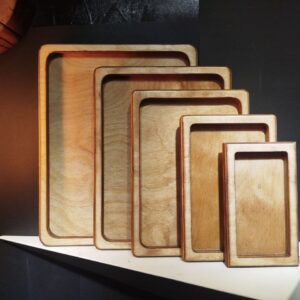 سینی سرو چوبی پنج عددی طرح مستطیل کد 0104