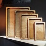 خرید سینی سرو چوبی پنج عددی مستطیل 0104