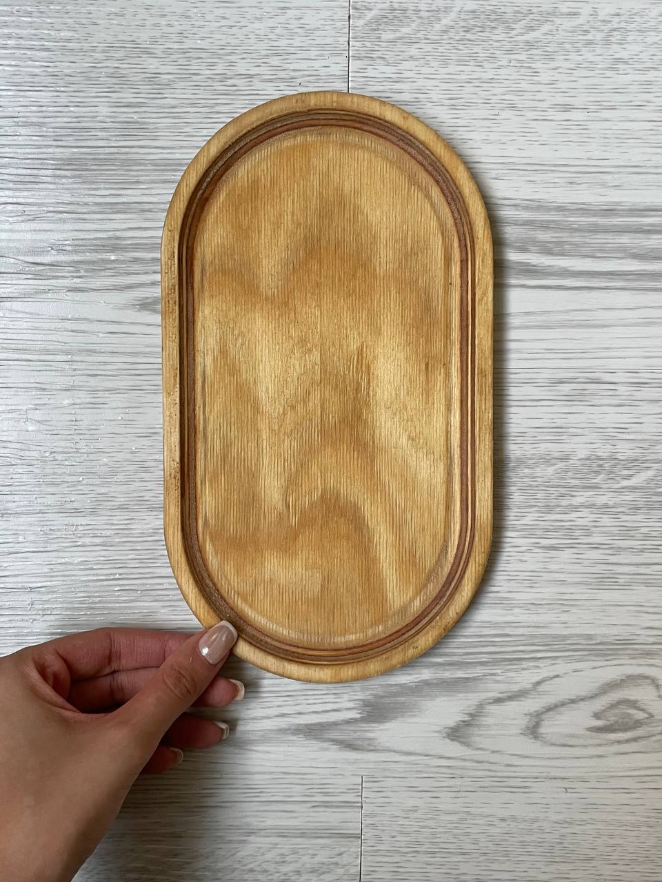 سینی سرو چوبی طرح بیضی متوسط 048