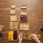 سینی چوبی 10 تیکه مربع و مستطیل رزیک وود