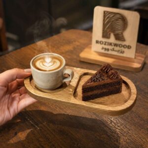 سینی چوبی اسپرسو باریستا رُزیک وود مدل تک شات